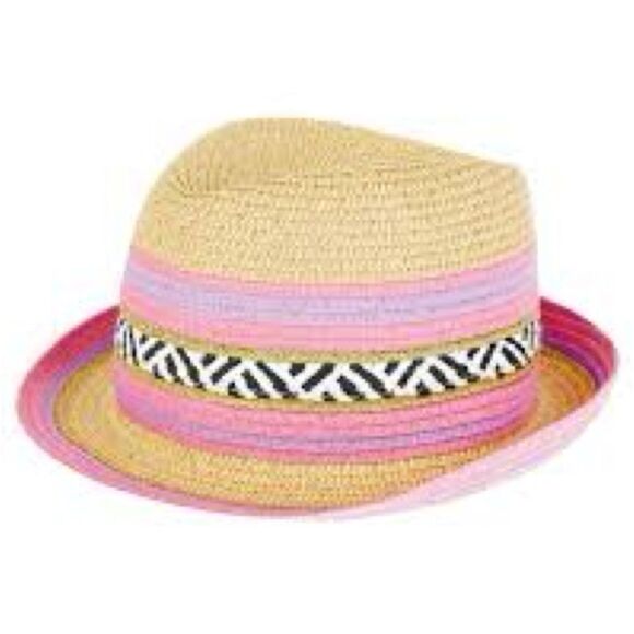 Scala Tan and Pink Straw Hat - Picture 1 of 6